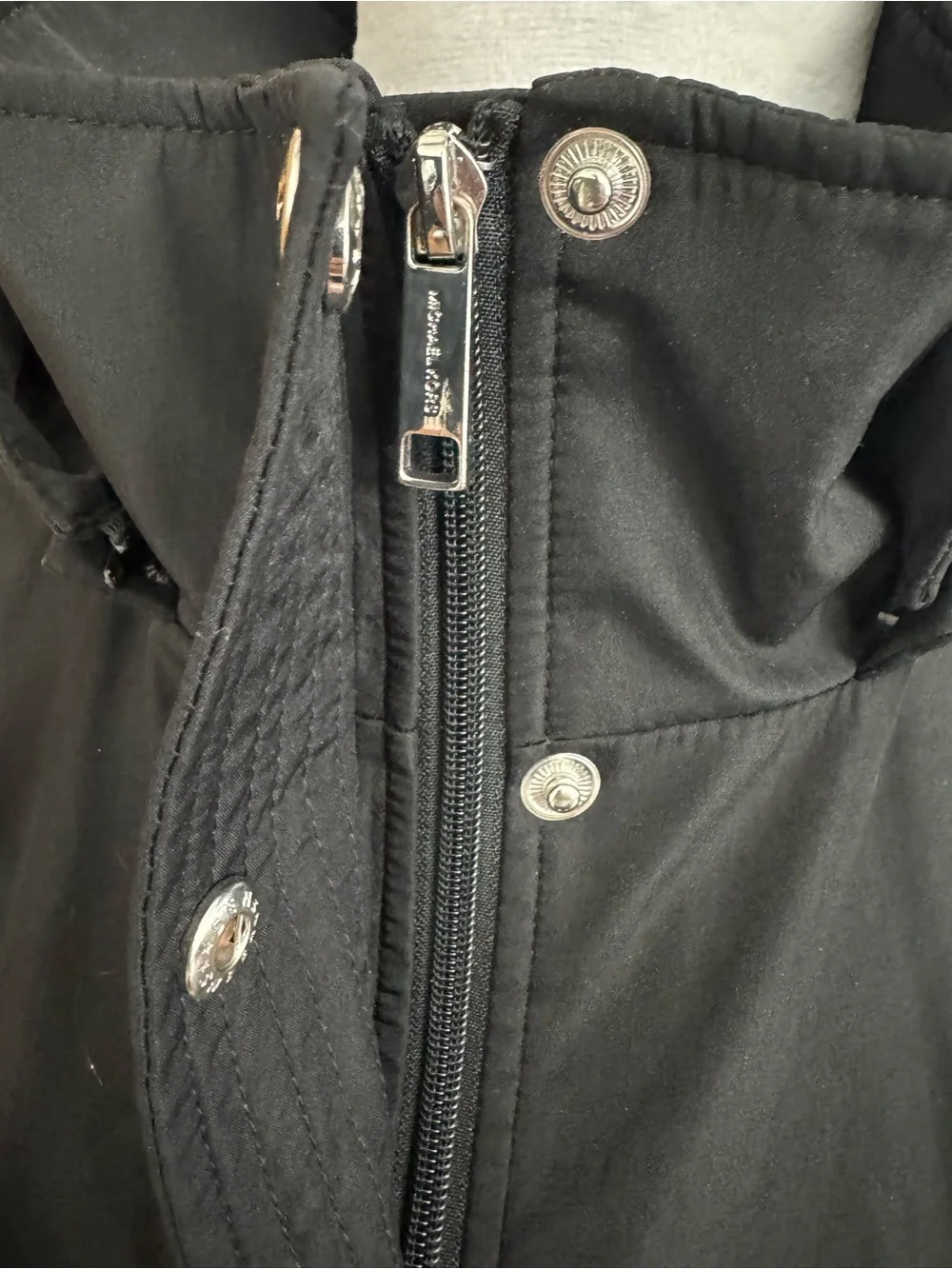 Michael Kors Black Women's Belted Hooded Rain Jacket